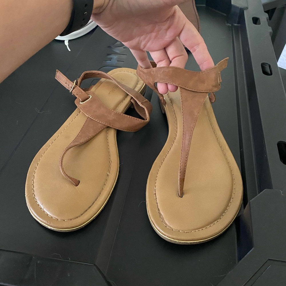 Tan strapped sandals